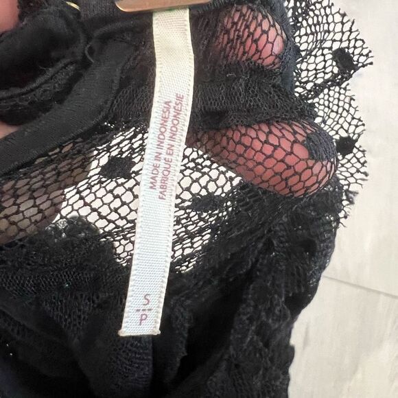 Free People Disco Ball Swiss Dot Lace Top Small - Picture 3 of 5